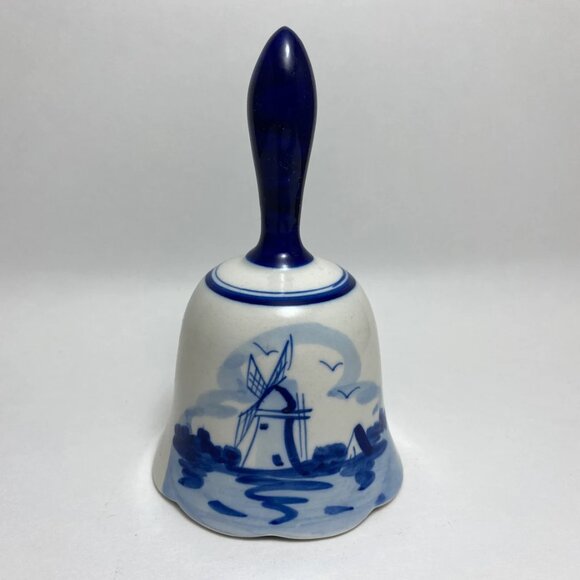 Delft Blue Ceramic Windmill Bell Blauw Dutch Holland Blue and White - Picture 1 of 6